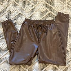 Vegan leather joggers